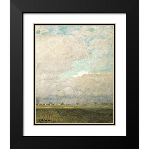 Pasture Land Black Modern Wood Framed Art Print with Double Matting by Stellar Design Studio