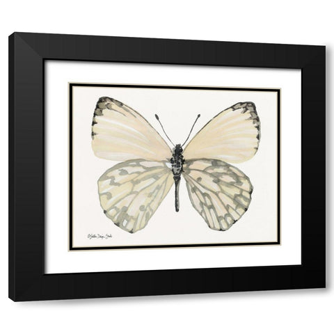 Butterfly 2 Black Modern Wood Framed Art Print with Double Matting by Stellar Design Studio