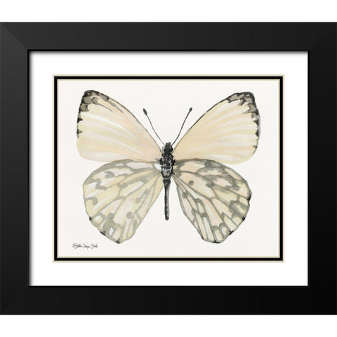 Butterfly 2 Black Modern Wood Framed Art Print with Double Matting by Stellar Design Studio
