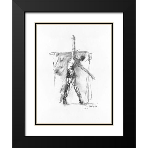 Dance Figure 2 Black Modern Wood Framed Art Print with Double Matting by Stellar Design Studio