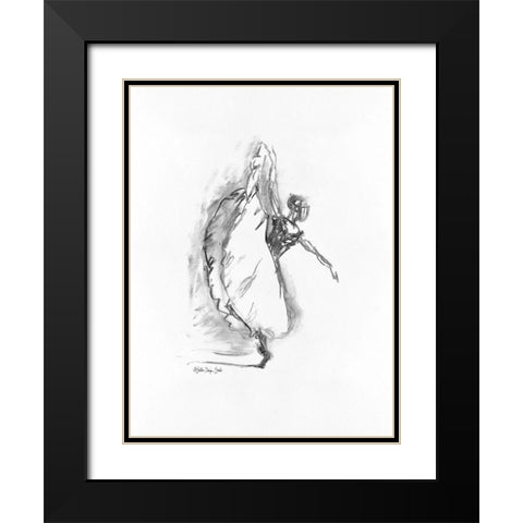 Dance Figure 4 Black Modern Wood Framed Art Print with Double Matting by Stellar Design Studio