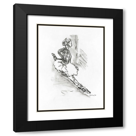 Dance Figure 6 Black Modern Wood Framed Art Print with Double Matting by Stellar Design Studio