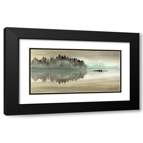Lake Fishing I Black Modern Wood Framed Art Print with Double Matting by Stellar Design Studio