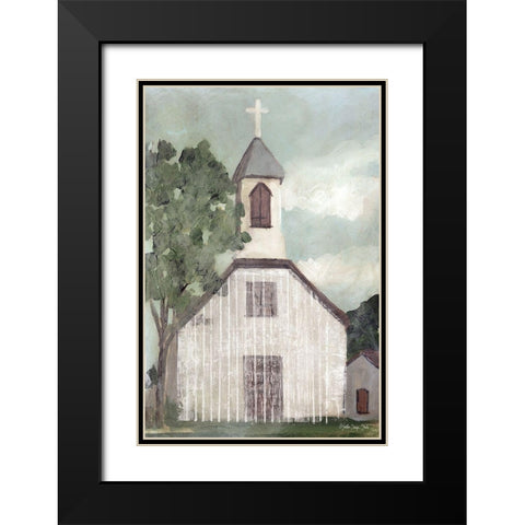 Church 2   Black Modern Wood Framed Art Print with Double Matting by Stellar Design Studio