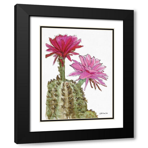 Cactus Flower 2    Black Modern Wood Framed Art Print with Double Matting by Stellar Design Studio
