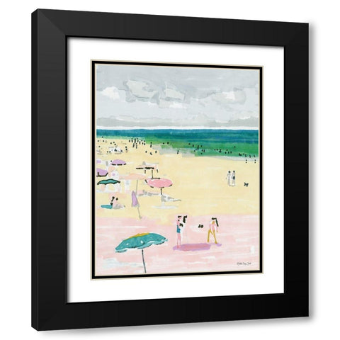 Beach Days 2 Black Modern Wood Framed Art Print with Double Matting by Stellar Design Studio