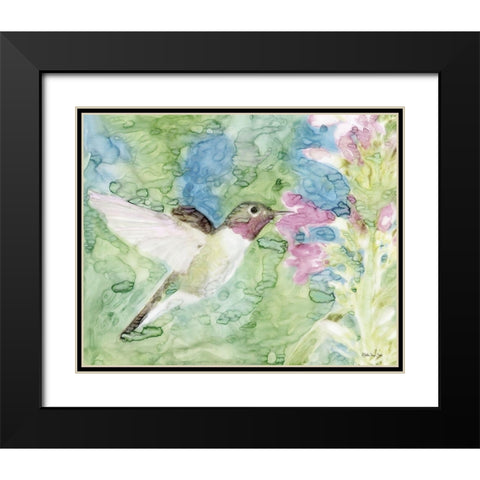 Hummingbird 1 Black Modern Wood Framed Art Print with Double Matting by Stellar Design Studio