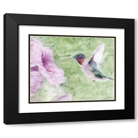 Hummingbird 2 Black Modern Wood Framed Art Print with Double Matting by Stellar Design Studio