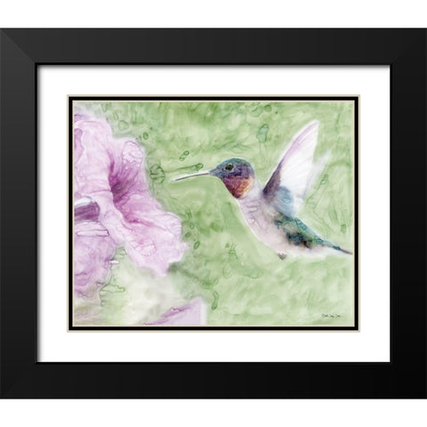 Hummingbird 2 Black Modern Wood Framed Art Print with Double Matting by Stellar Design Studio