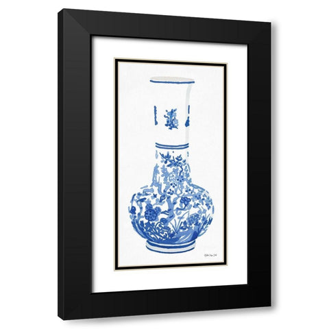 Blue and White Vase 2 Black Modern Wood Framed Art Print with Double Matting by Stellar Design Studio