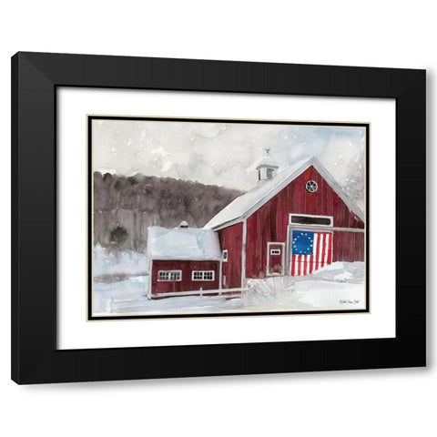 American Barn Black Modern Wood Framed Art Print with Double Matting by Stellar Design Studio