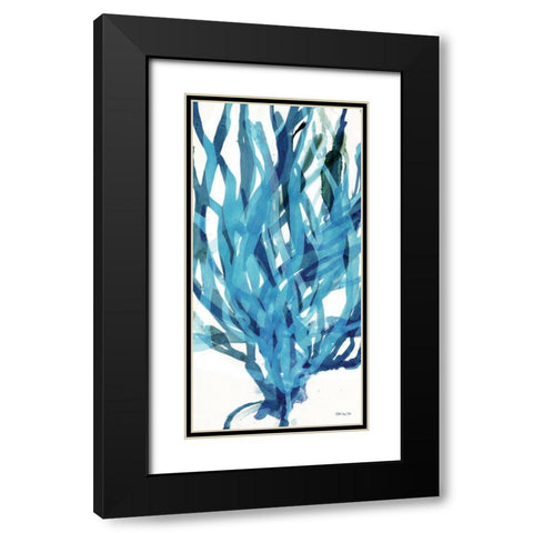 Soft Seagrass in Blue 2   Black Modern Wood Framed Art Print with Double Matting by Stellar Design Studio