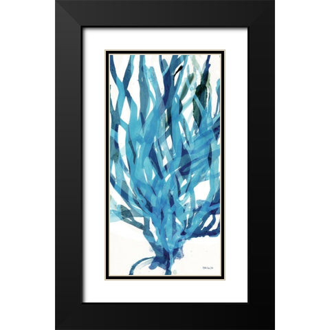 Soft Seagrass in Blue 2   Black Modern Wood Framed Art Print with Double Matting by Stellar Design Studio
