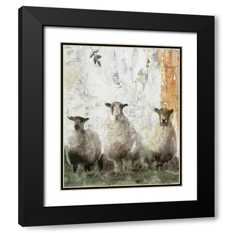 Three Sheep Black Modern Wood Framed Art Print with Double Matting by Stellar Design Studio