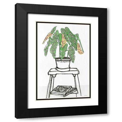 House Plant Study I Black Modern Wood Framed Art Print with Double Matting by Stellar Design Studio