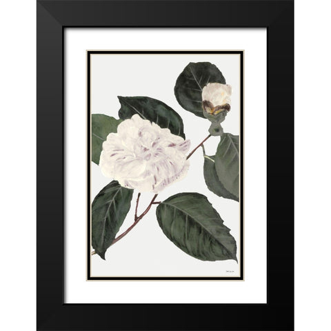 White Botanical I Black Modern Wood Framed Art Print with Double Matting by Stellar Design Studio