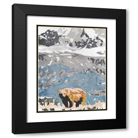 Mountain Grizzly 2   Black Modern Wood Framed Art Print with Double Matting by Stellar Design Studio