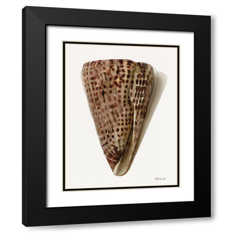 Neutral Shell Collection 6 Black Modern Wood Framed Art Print with Double Matting by Stellar Design Studio