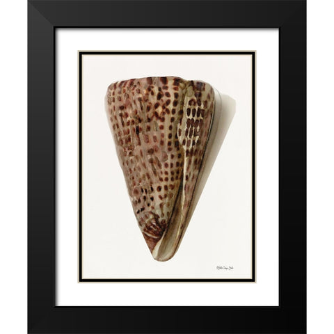 Neutral Shell Collection 6 Black Modern Wood Framed Art Print with Double Matting by Stellar Design Studio