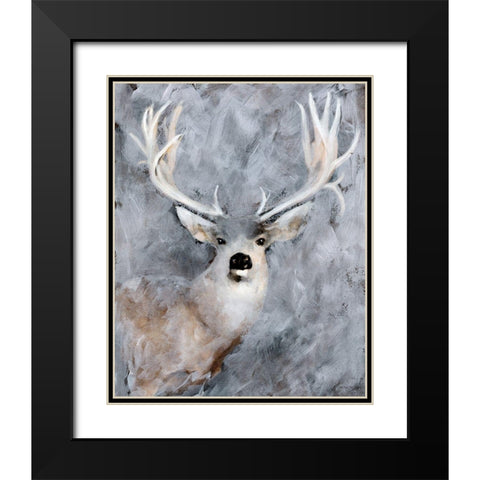 Big Buck II Black Modern Wood Framed Art Print with Double Matting by Stellar Design Studio