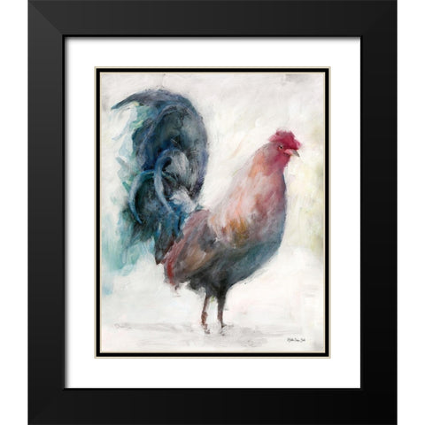 Transitional Rooster I Black Modern Wood Framed Art Print with Double Matting by Stellar Design Studio