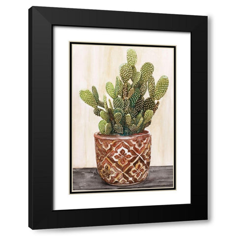 Potted Cactus II Black Modern Wood Framed Art Print with Double Matting by Stellar Designs Studio