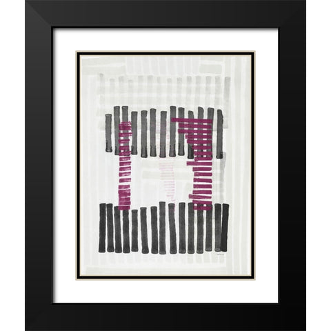 Intersecting Lines 1 Black Modern Wood Framed Art Print with Double Matting by Stellar Designs Studio