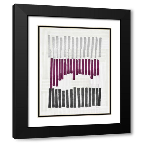 Intersecting Lines 2 Black Modern Wood Framed Art Print with Double Matting by Stellar Designs Studio