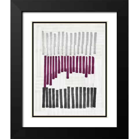 Intersecting Lines 2 Black Modern Wood Framed Art Print with Double Matting by Stellar Designs Studio