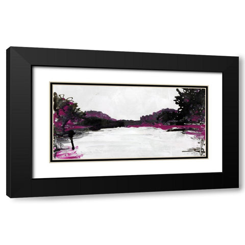 Summer Simmer Black Modern Wood Framed Art Print with Double Matting by Stellar Designs Studio