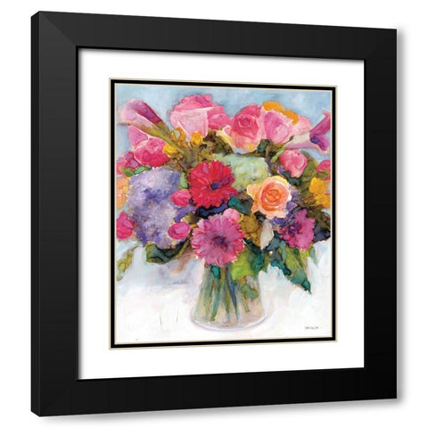 Dramatic Blooms 1 Black Modern Wood Framed Art Print with Double Matting by Stellar Design Studio