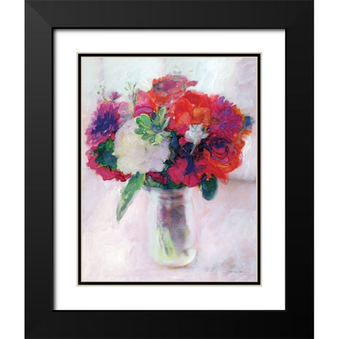 Dramatic Blooms 2 Black Modern Wood Framed Art Print with Double Matting by Stellar Design Studio