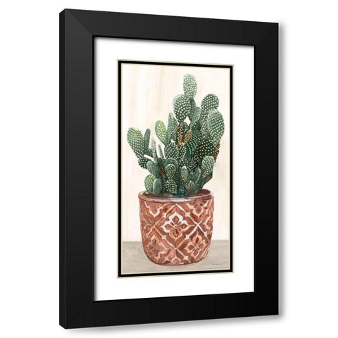 Cactus in Pot 2 Black Modern Wood Framed Art Print with Double Matting by Stellar Design Studio