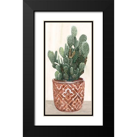 Cactus in Pot 2 Black Modern Wood Framed Art Print with Double Matting by Stellar Design Studio