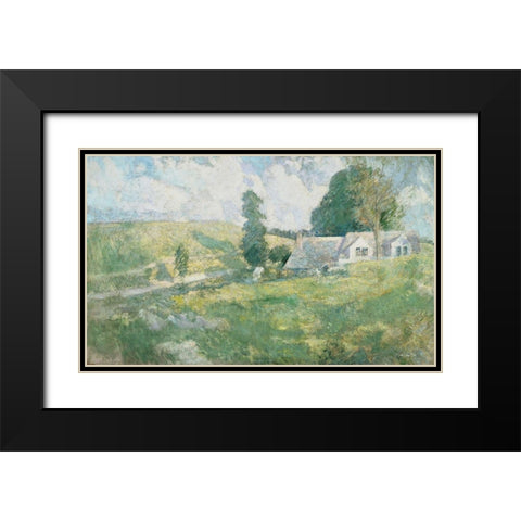 Arthur Streeton - The Purple Noon Black Modern Wood Framed Art Print with Double Matting by Stellar Design Studio