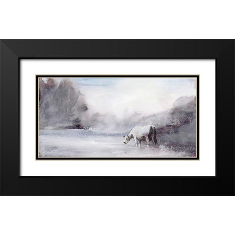 Far From Home Black Modern Wood Framed Art Print with Double Matting by Stellar Designs Studio