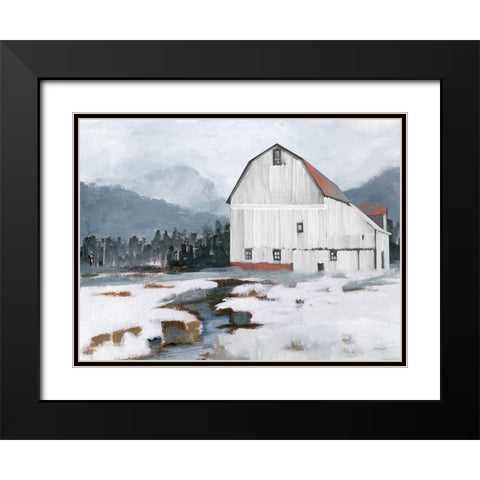 The Old Barn   Black Modern Wood Framed Art Print with Double Matting by Stellar Design Studio