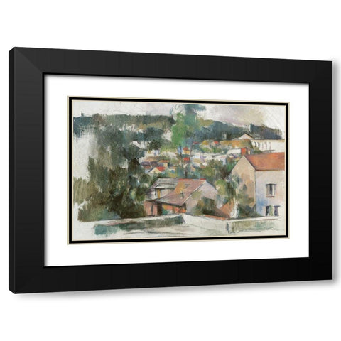 Hillside Town II     Black Modern Wood Framed Art Print with Double Matting by Stellar Design Studio