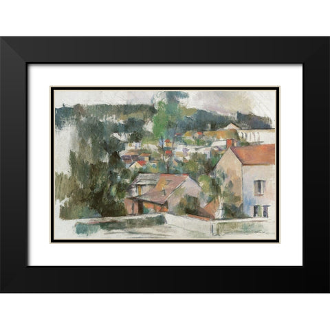 Hillside Town II     Black Modern Wood Framed Art Print with Double Matting by Stellar Design Studio