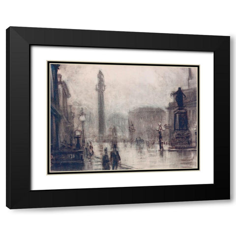 City Stroll Black Modern Wood Framed Art Print with Double Matting by Stellar Design Studio