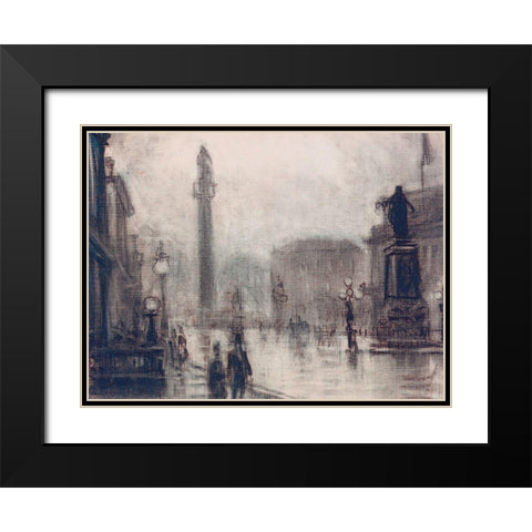 City Stroll Black Modern Wood Framed Art Print with Double Matting by Stellar Design Studio