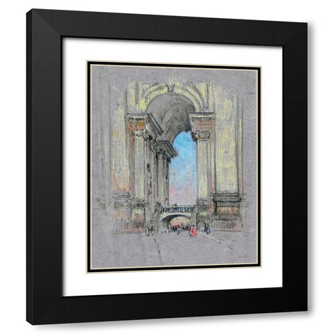 Entrance to Vatican Black Modern Wood Framed Art Print with Double Matting by Stellar Design Studio