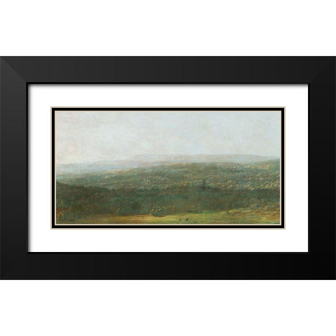 The Valley Falls Black Modern Wood Framed Art Print with Double Matting by Stellar Design Studio