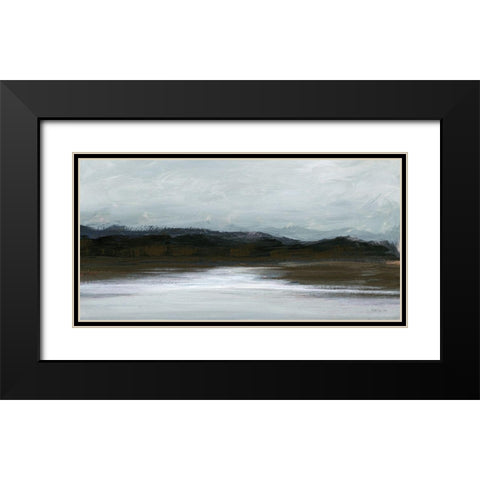 Mountain Stream Black Modern Wood Framed Art Print with Double Matting by Stellar Design Studio