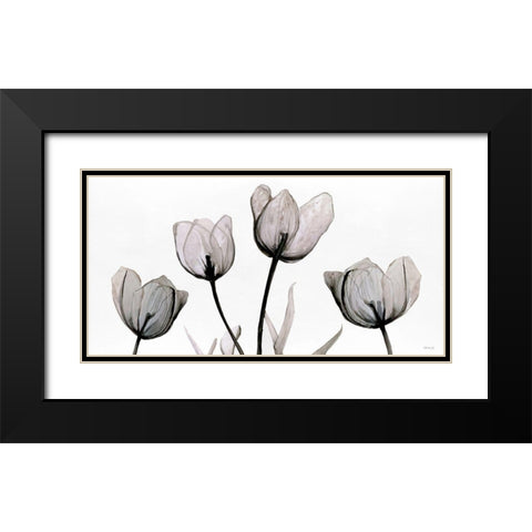 Floral Simplicity Black Modern Wood Framed Art Print with Double Matting by Stellar Design Studio