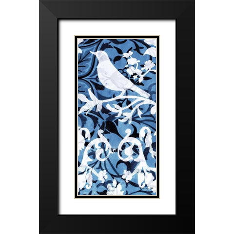 Cobalt Pattern II Black Modern Wood Framed Art Print with Double Matting by Stellar Design Studio