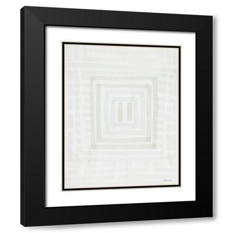 Transparent Lines 2 Black Modern Wood Framed Art Print with Double Matting by Stellar Design Studio