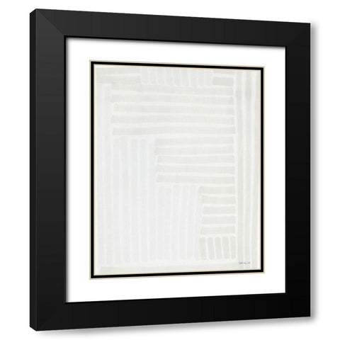 Transparent Lines 3 Black Modern Wood Framed Art Print with Double Matting by Stellar Design Studio