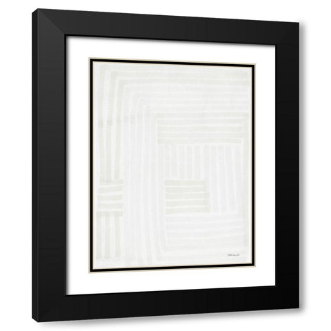 Transparent Lines 4 Black Modern Wood Framed Art Print with Double Matting by Stellar Design Studio