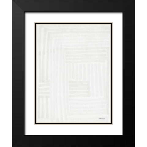 Transparent Lines 4 Black Modern Wood Framed Art Print with Double Matting by Stellar Design Studio